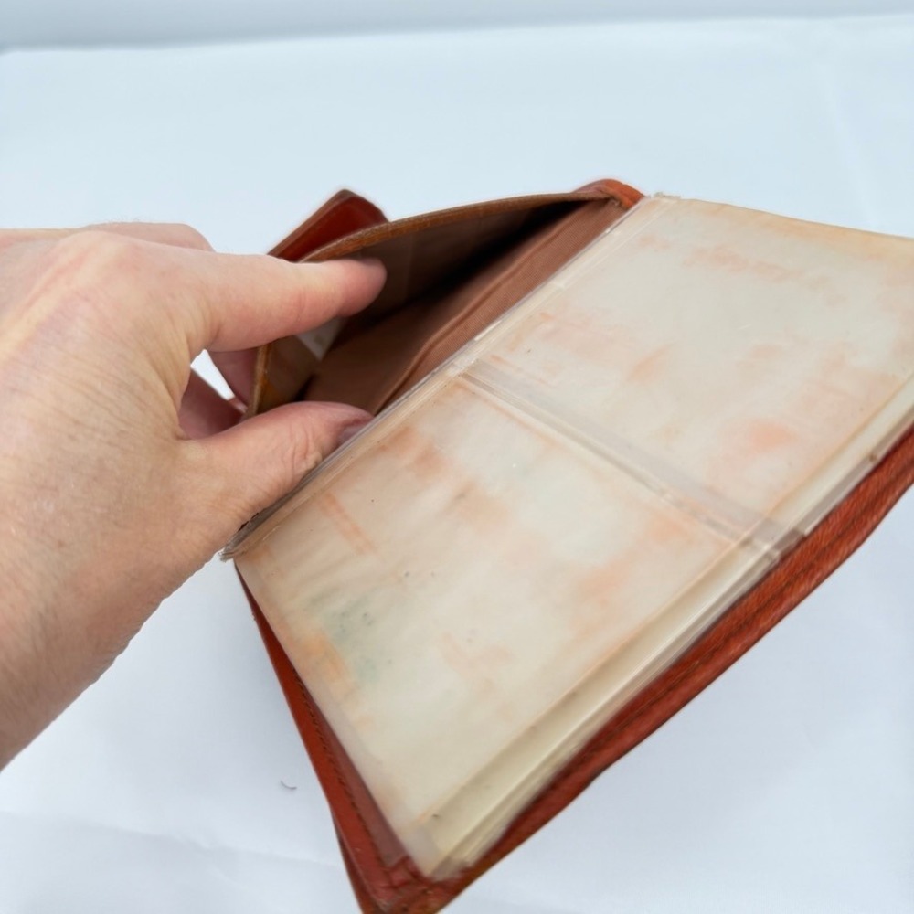 Rolfs Cowhide Wallet VTG Tooled Leather Kiss Lock Brown Retro‎ Photo Flap Womens - Picture 13 of 16